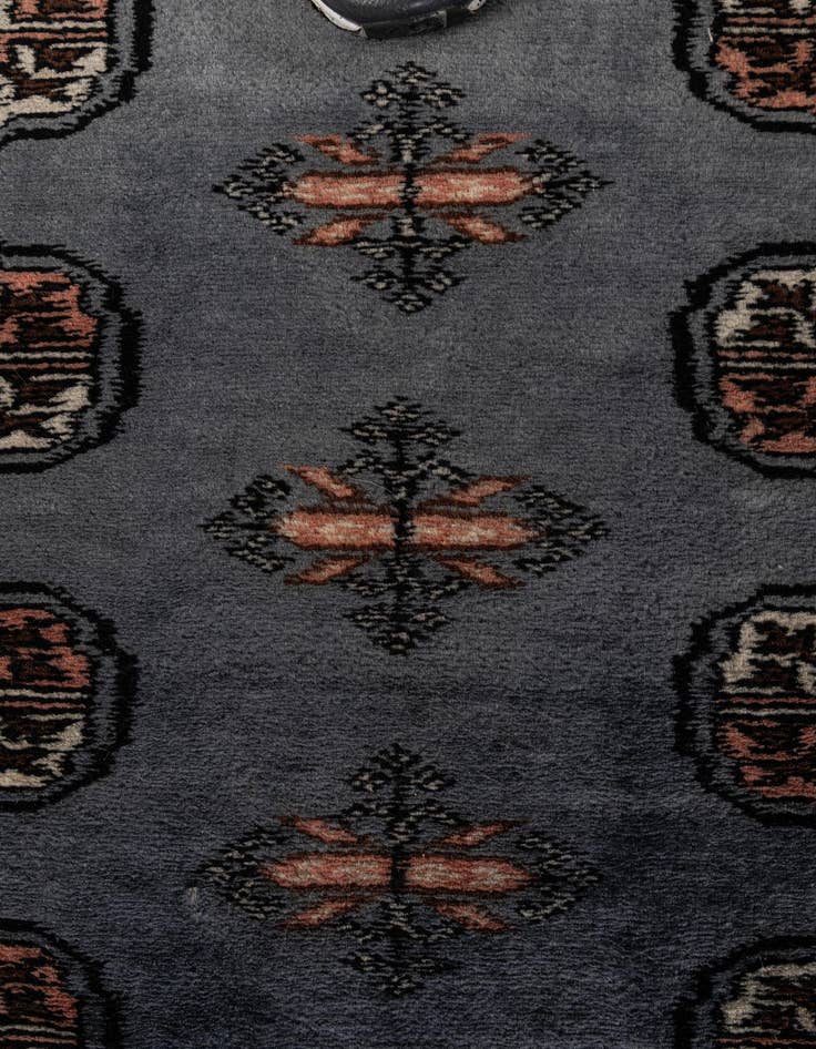 Detail image of  4' 4 x 6' 1  Hand Knotted Torkaman Persian Wool Rug