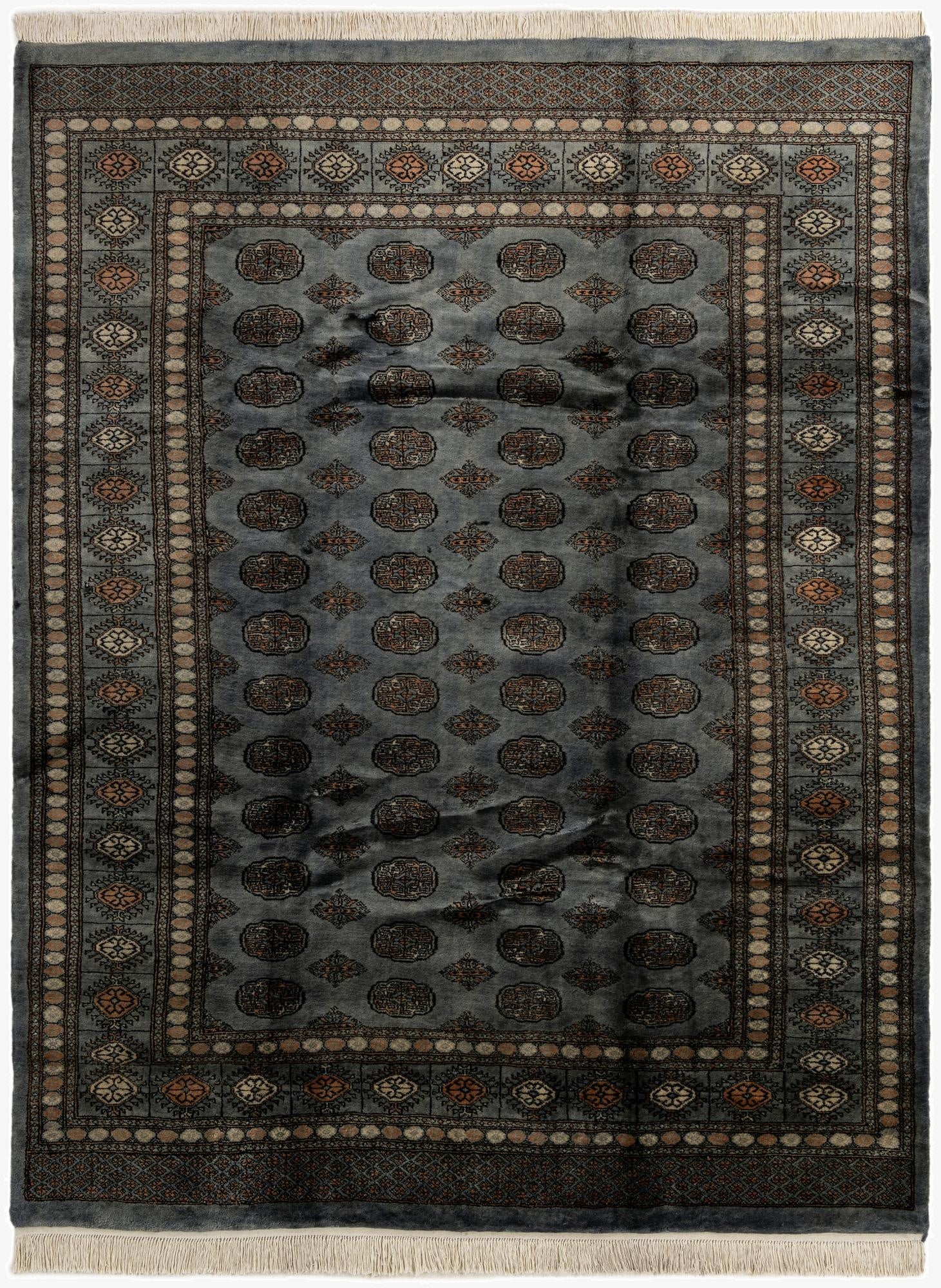  7' 6 x 9' 8  Hand Knotted Torkaman Persian Wool Rug