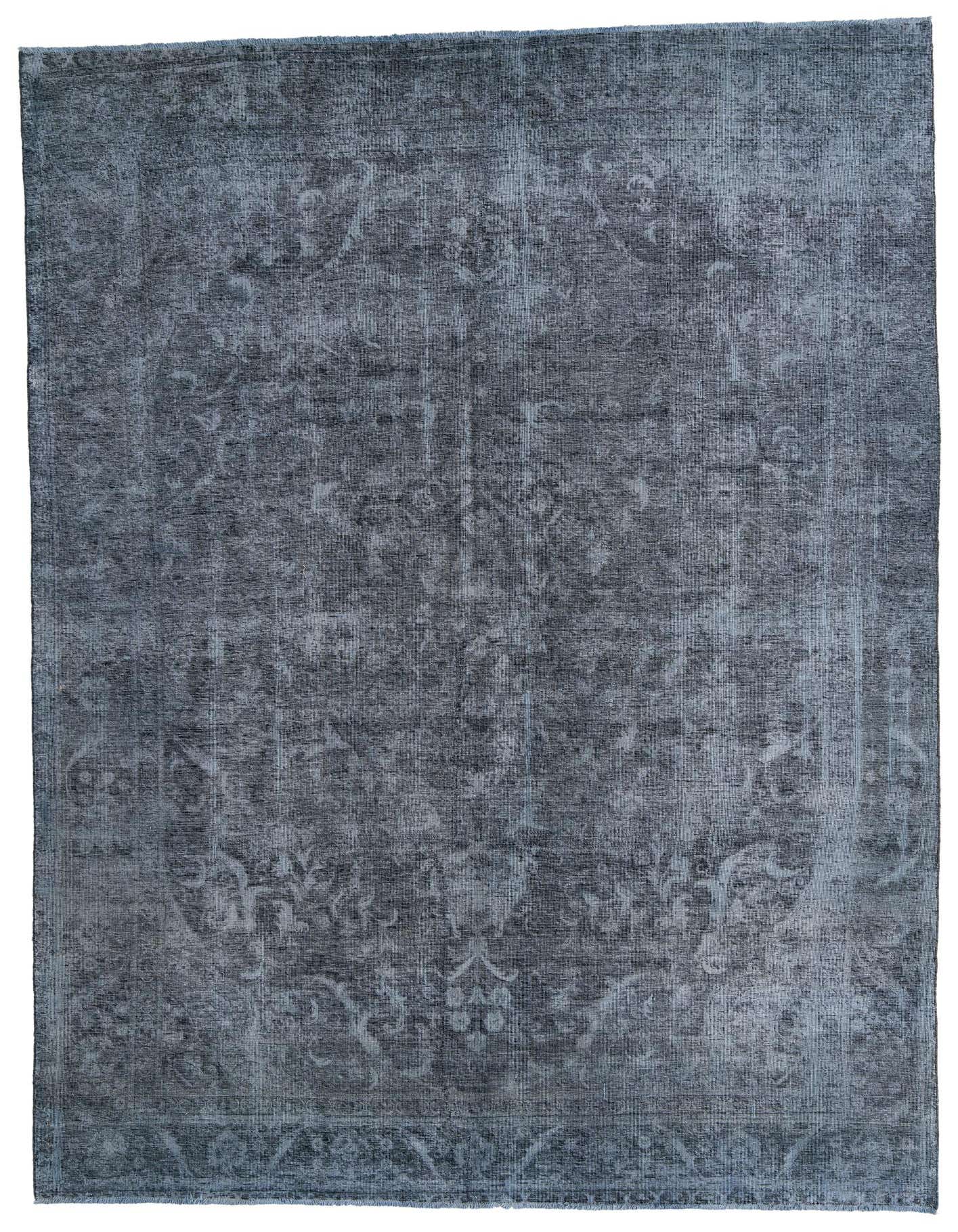 A 9x12 rectangular gray wool area rug with a faded Persian medallion pattern, suitable for a living room.