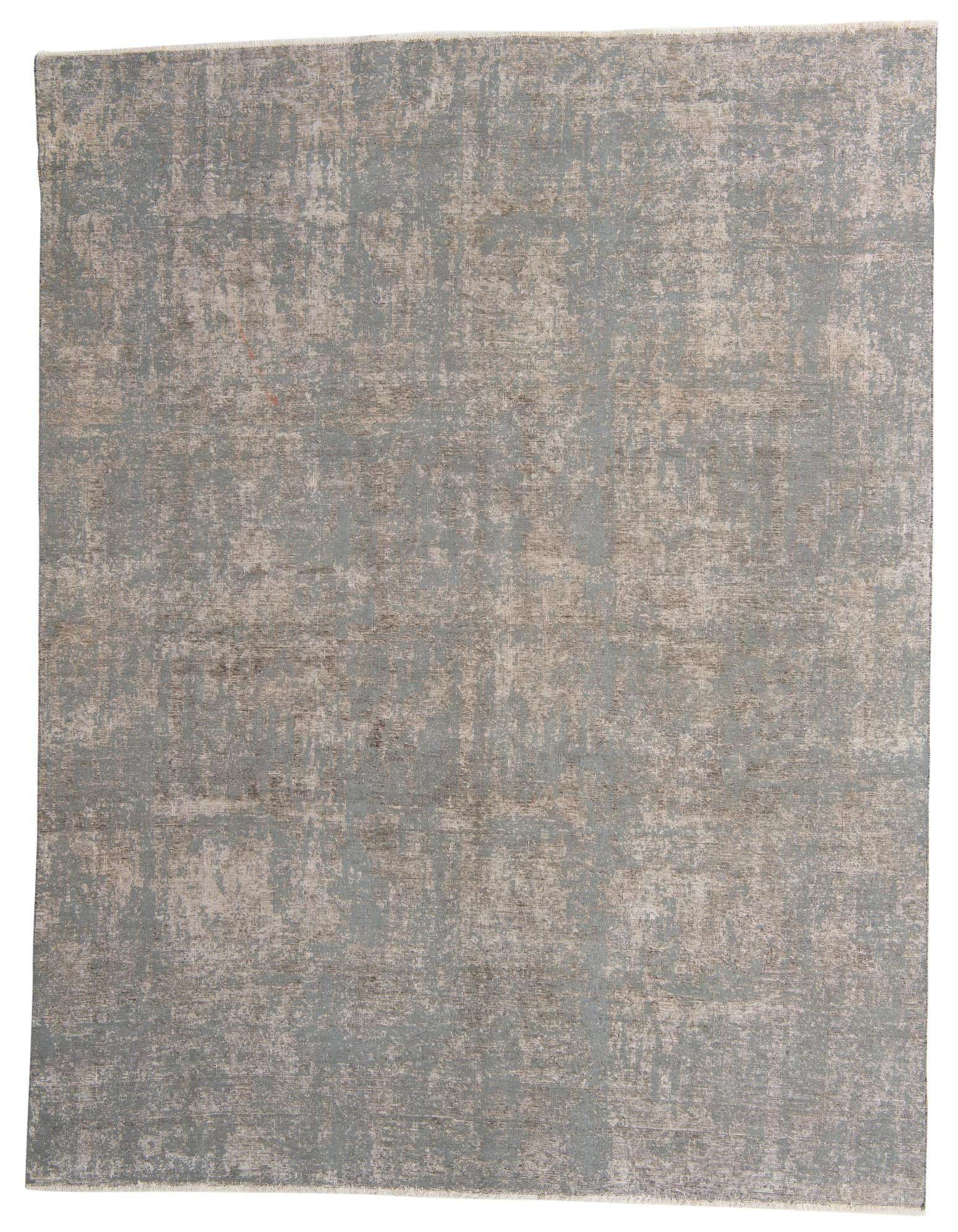 A 9x12 rectangular gray and silver wool area rug with a distressed Persian-inspired abstract pattern.