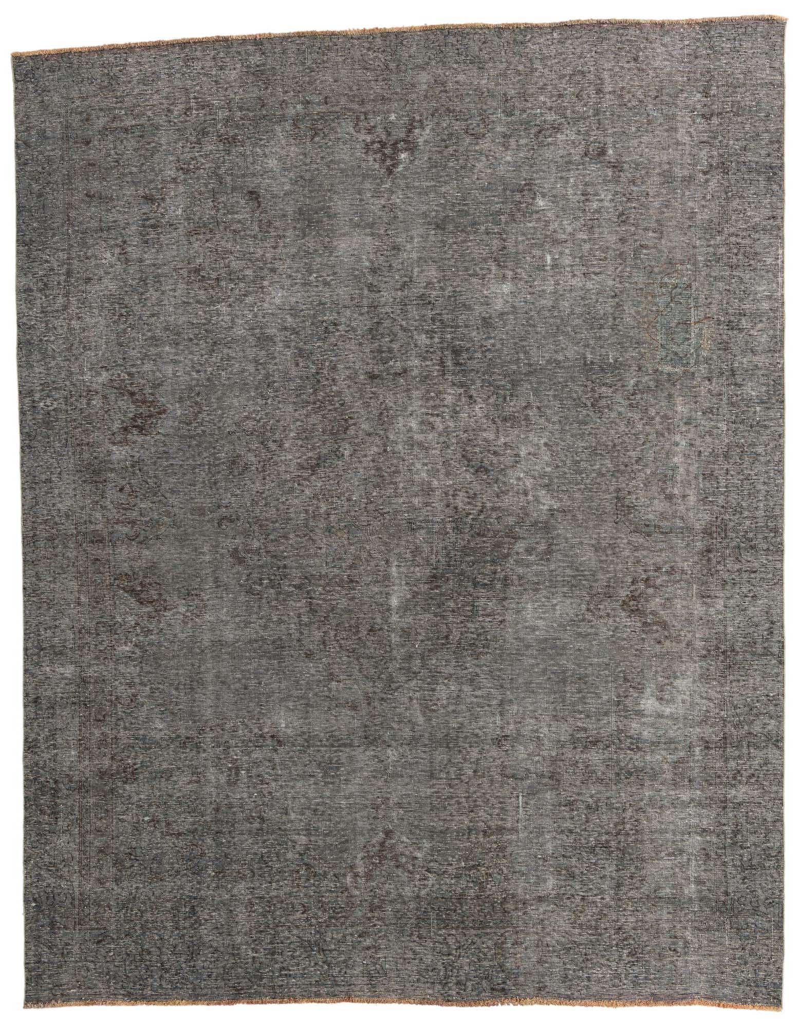 A 9x11 rectangular gray Persian-style wool rug with a subtle vintage medallion pattern and flat pile.