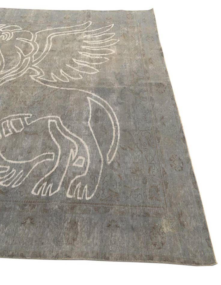 Detail image of  8' 10 x 11' 3  Hand Knotted Ultra Vintage Persian Wool Rug