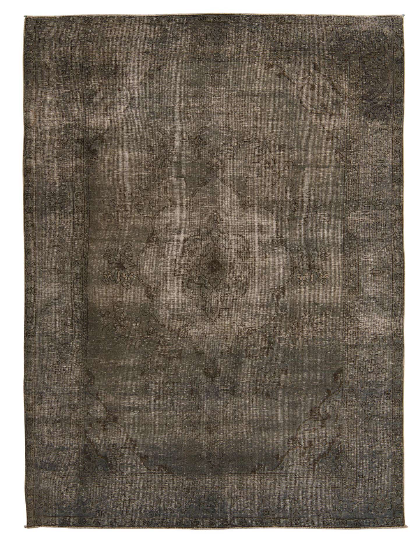 A 6x9 rectangular gray Persian rug with a faded medallion pattern and subtle vintage distressing, suitable for a living room.