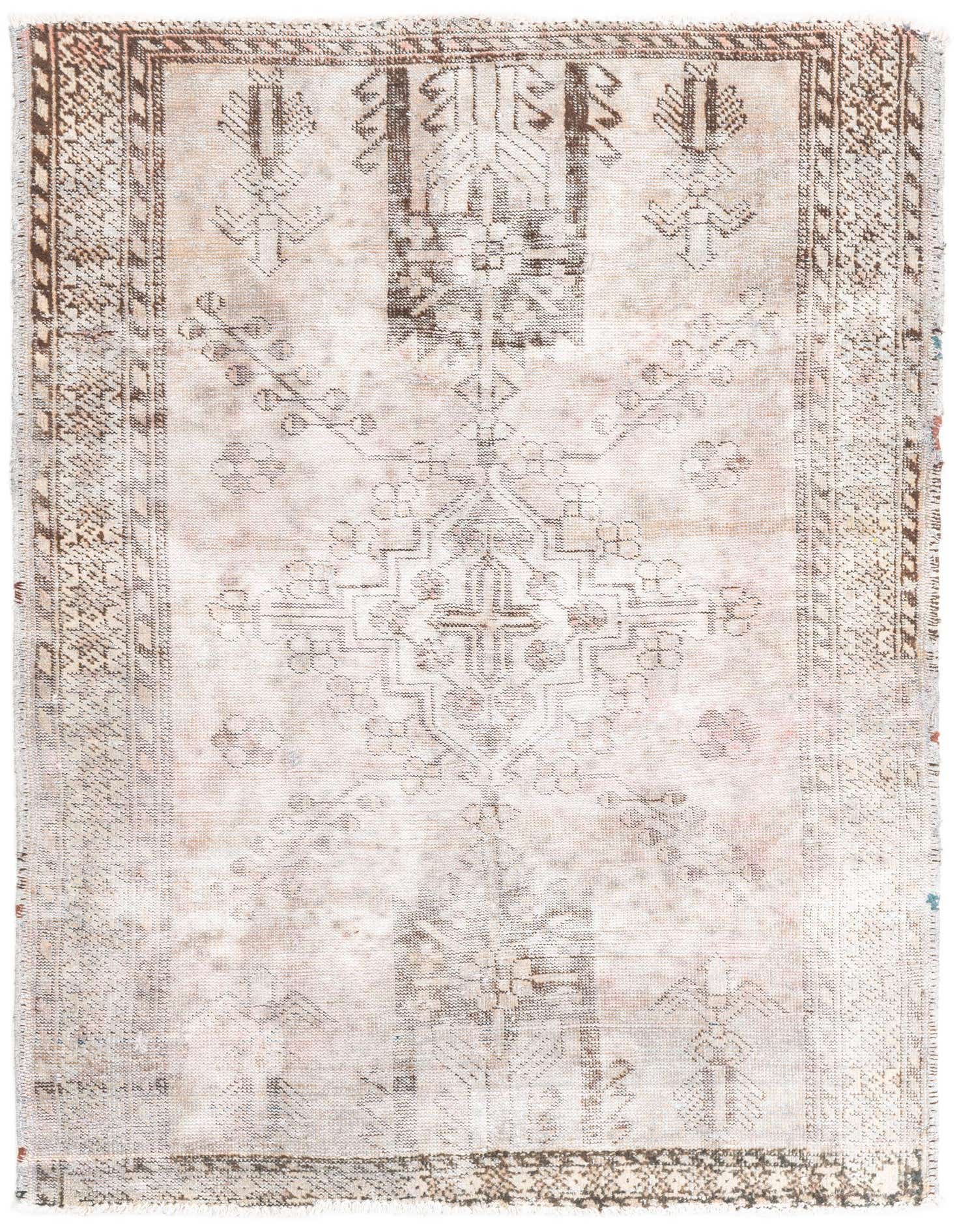 Primary image  4' 2 x 5' 9  Hand Knotted Ultra Vintage Persian Wool Rug