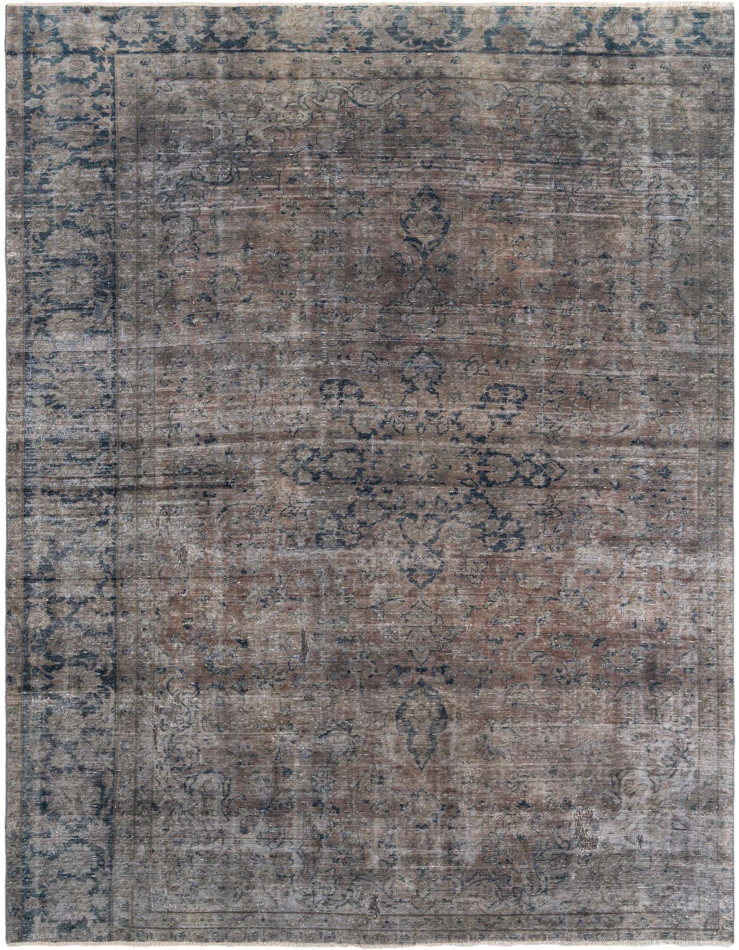An 8x11 rectangular Ultra Vintage rug featuring a faded Persian medallion pattern in shades of gray and silver.