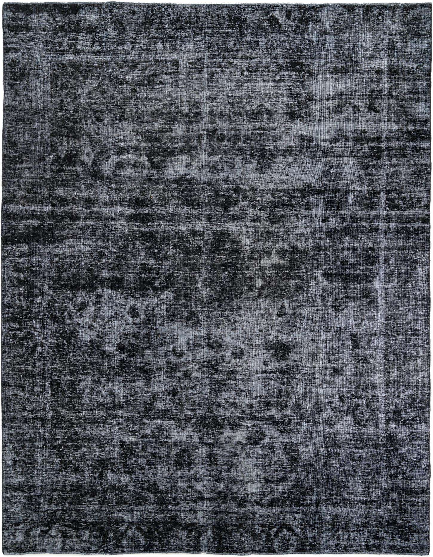 A 9x12 rectangular gray wool area rug with a distressed Persian medallion pattern, suitable for a living room.