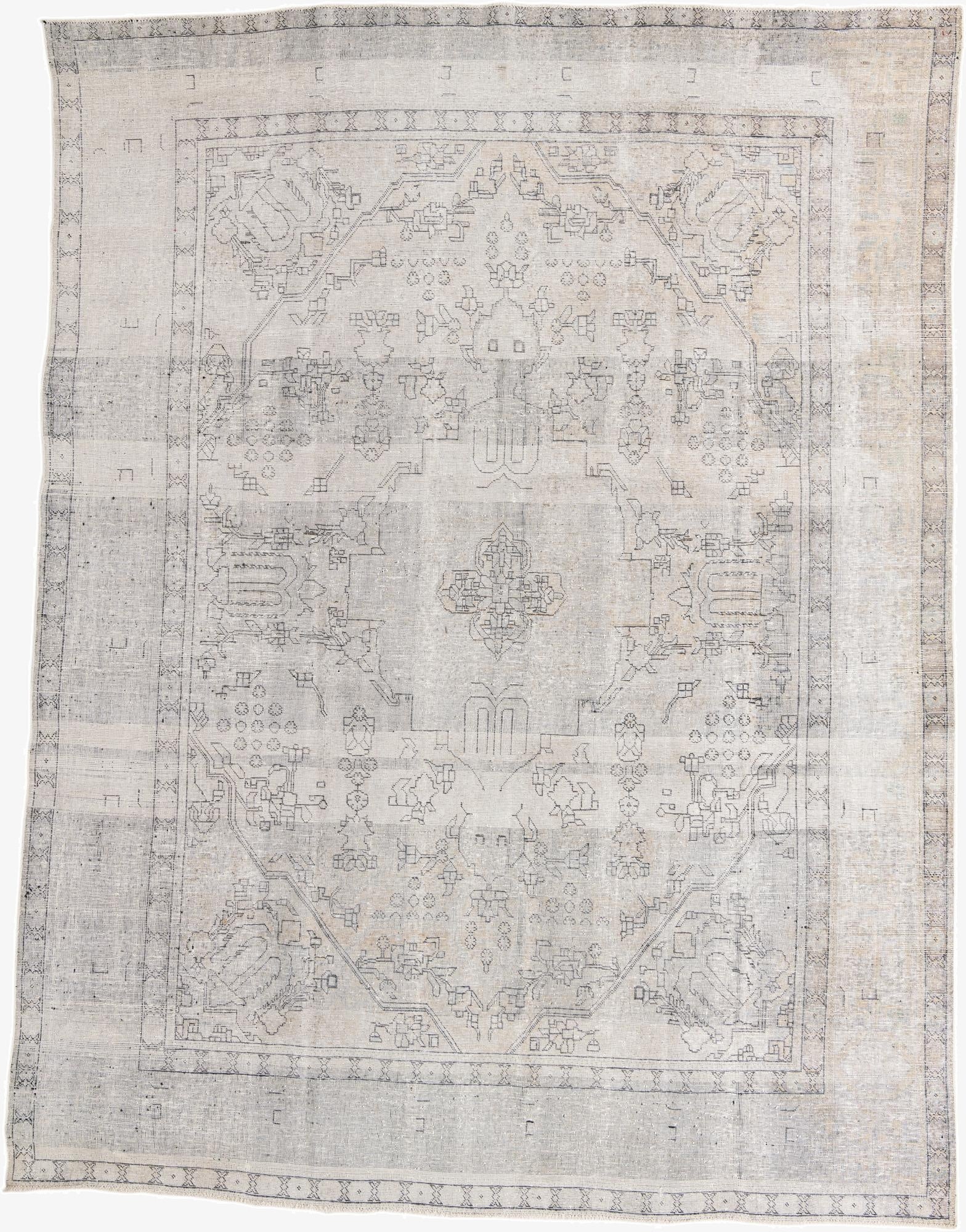  9' 6 x 12' 6  Hand Knotted Ultra Vintage Persian Wool Rug