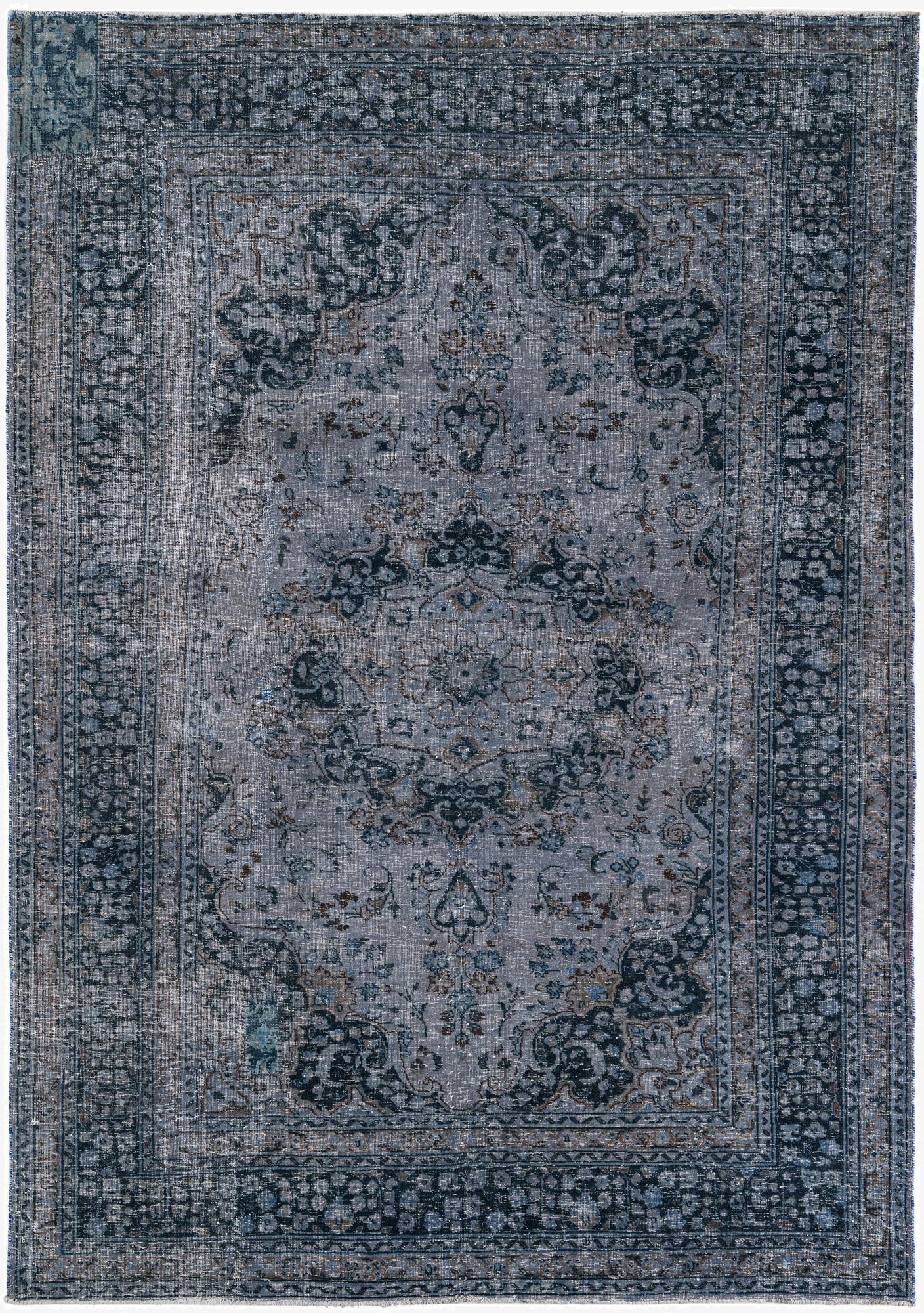  6' 8 x 9' 4  Hand Knotted Ultra Vintage Persian Wool Rug