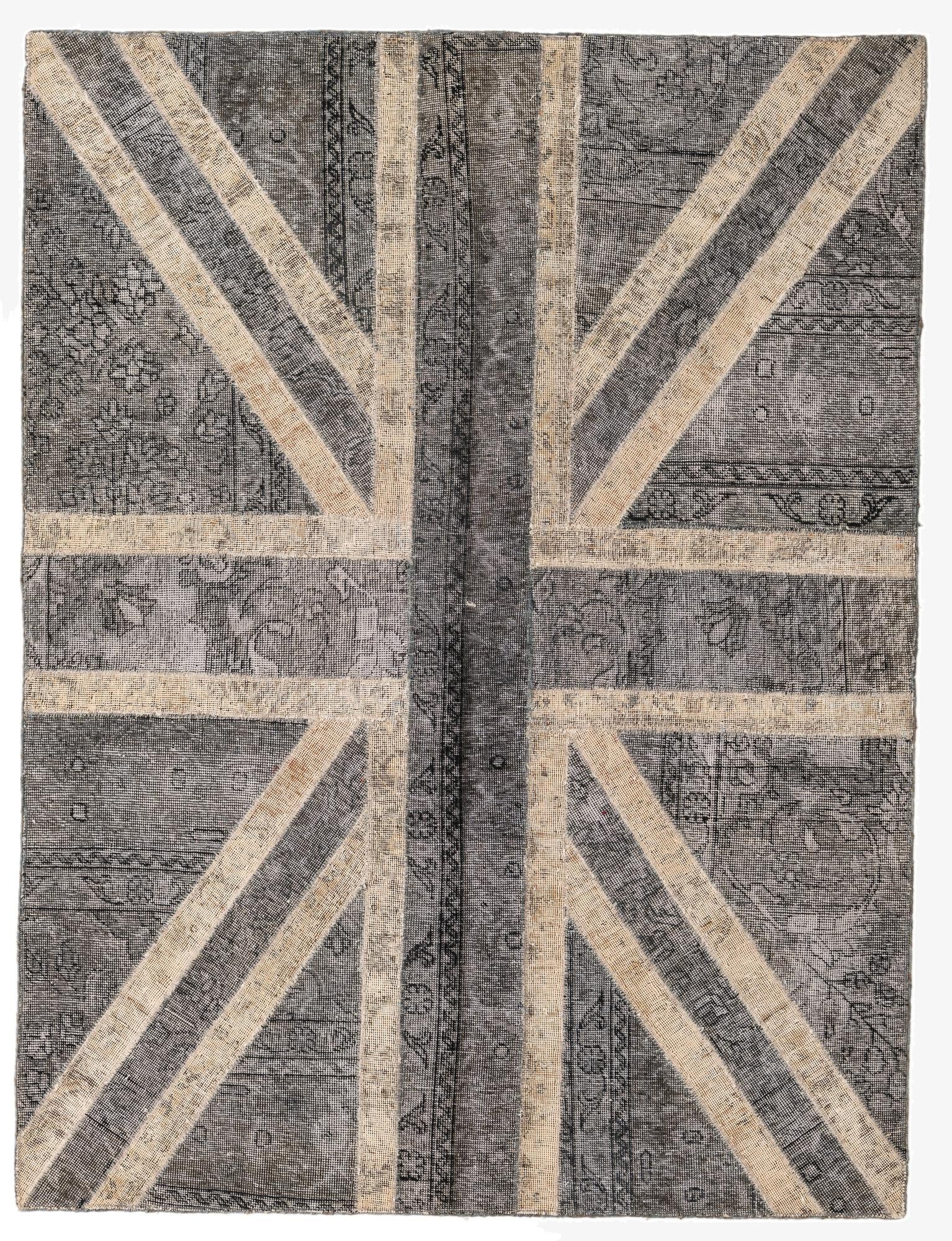  4' 10 x 6' 6  Hand Knotted Ultra Vintage Persian Wool Rug