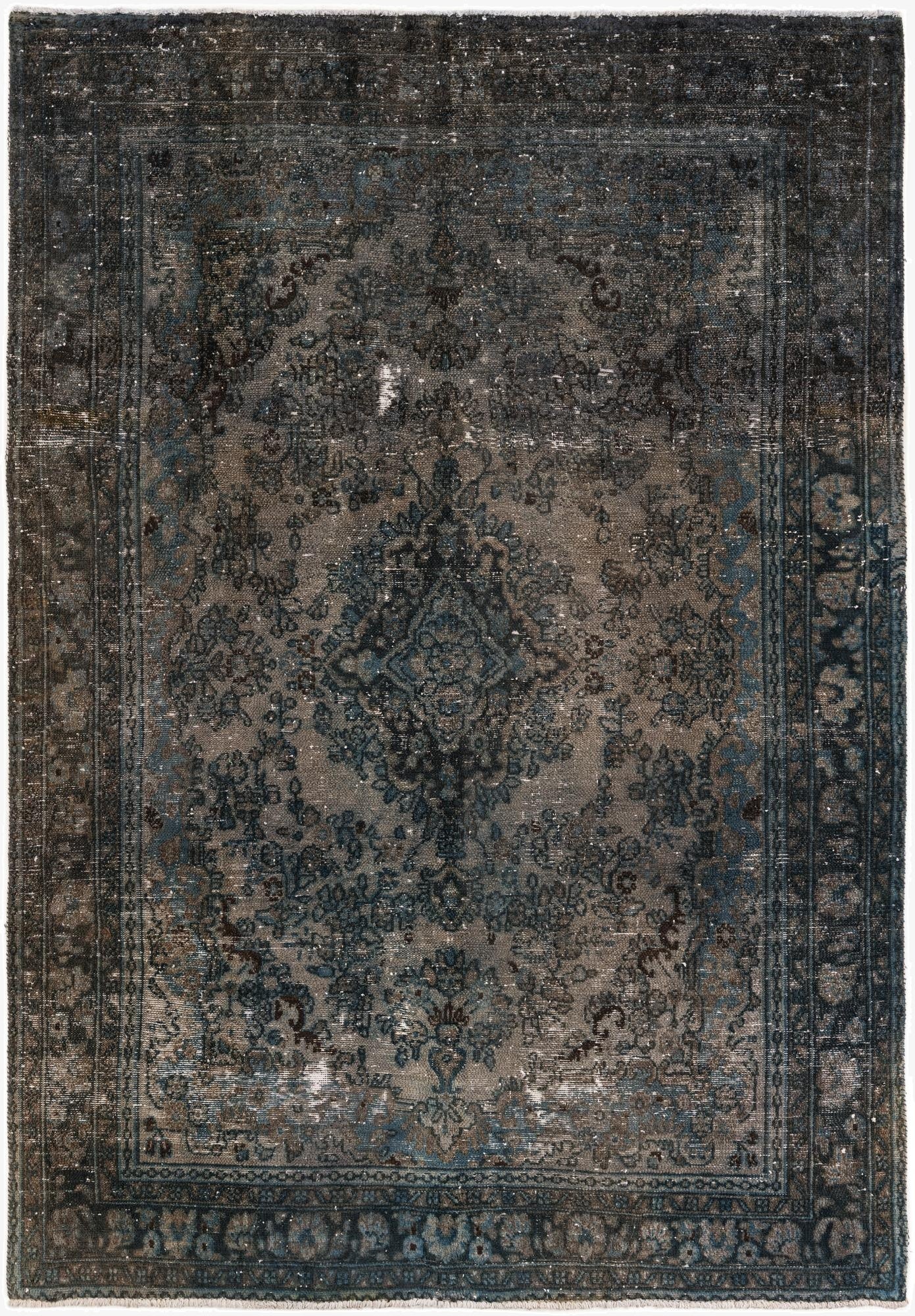  6' 8 x 9' 9  Hand Knotted Ultra Vintage Persian Wool Rug