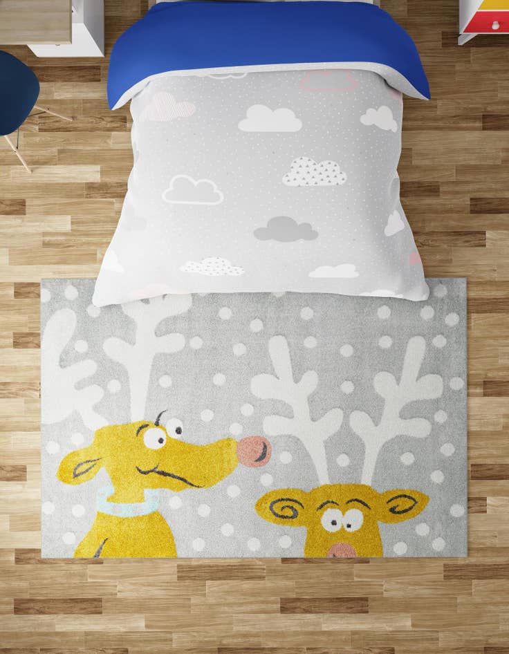 Detail image of  7' 10 x 10' Reindeer Whimsy Kids Rug