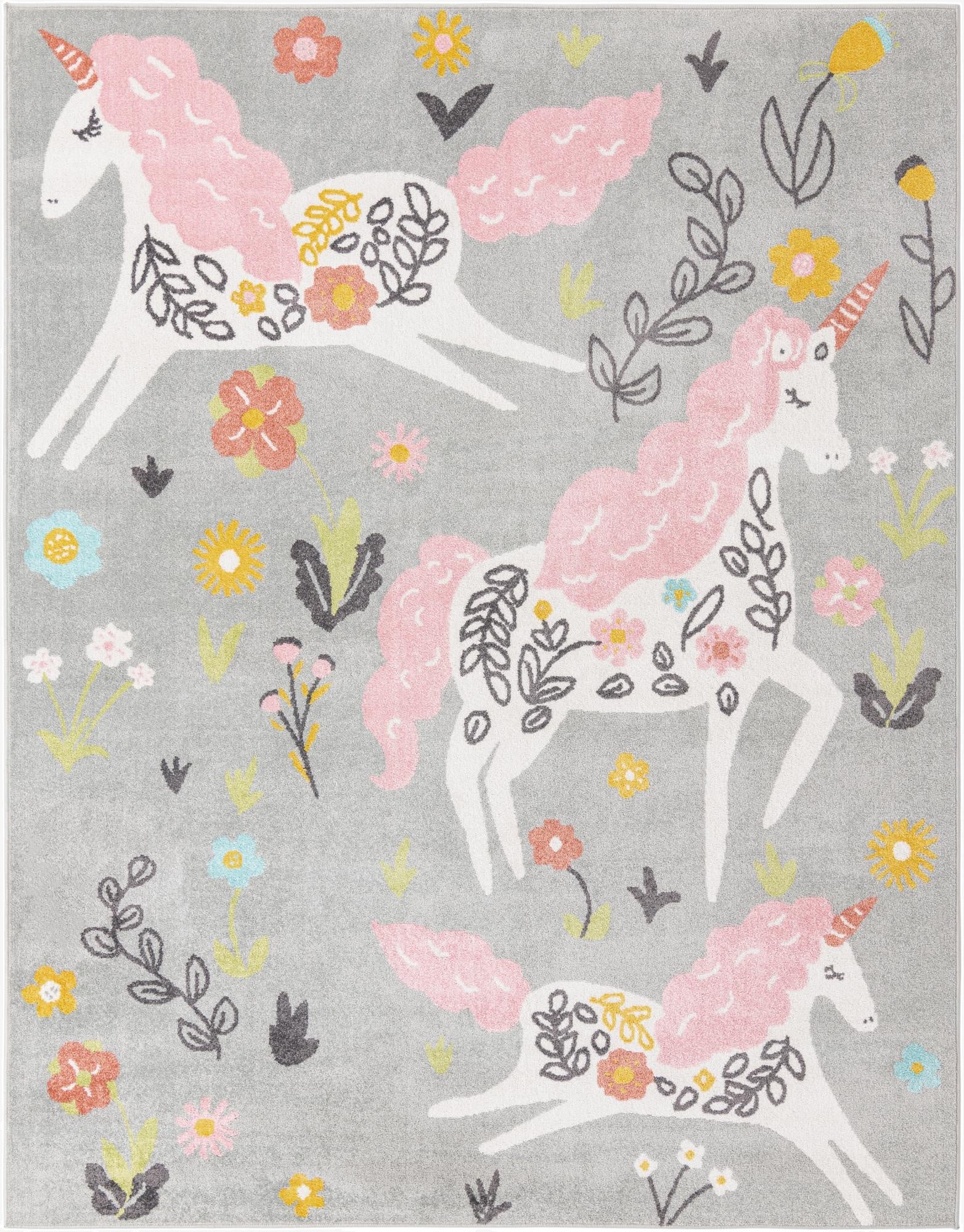  7' 10 x 10' Unicorns Whimsy Kids Rug