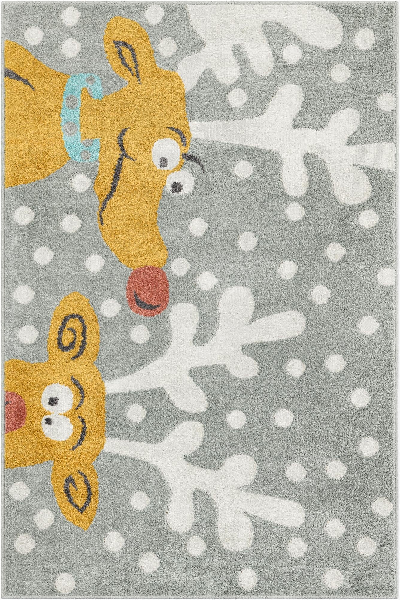  4' 1 x 6' 1 Reindeer Whimsy Kids Rug