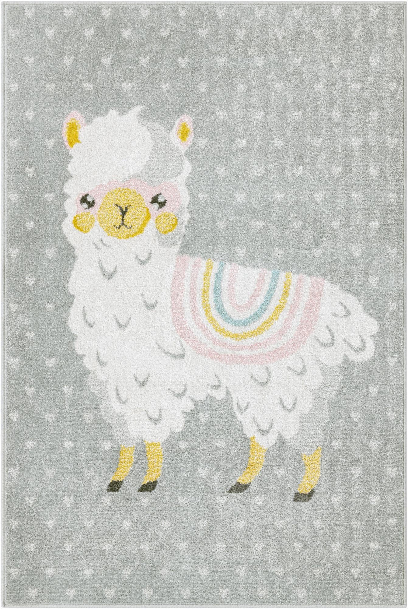  4' x 6' Llama Whimsy Kids Rug