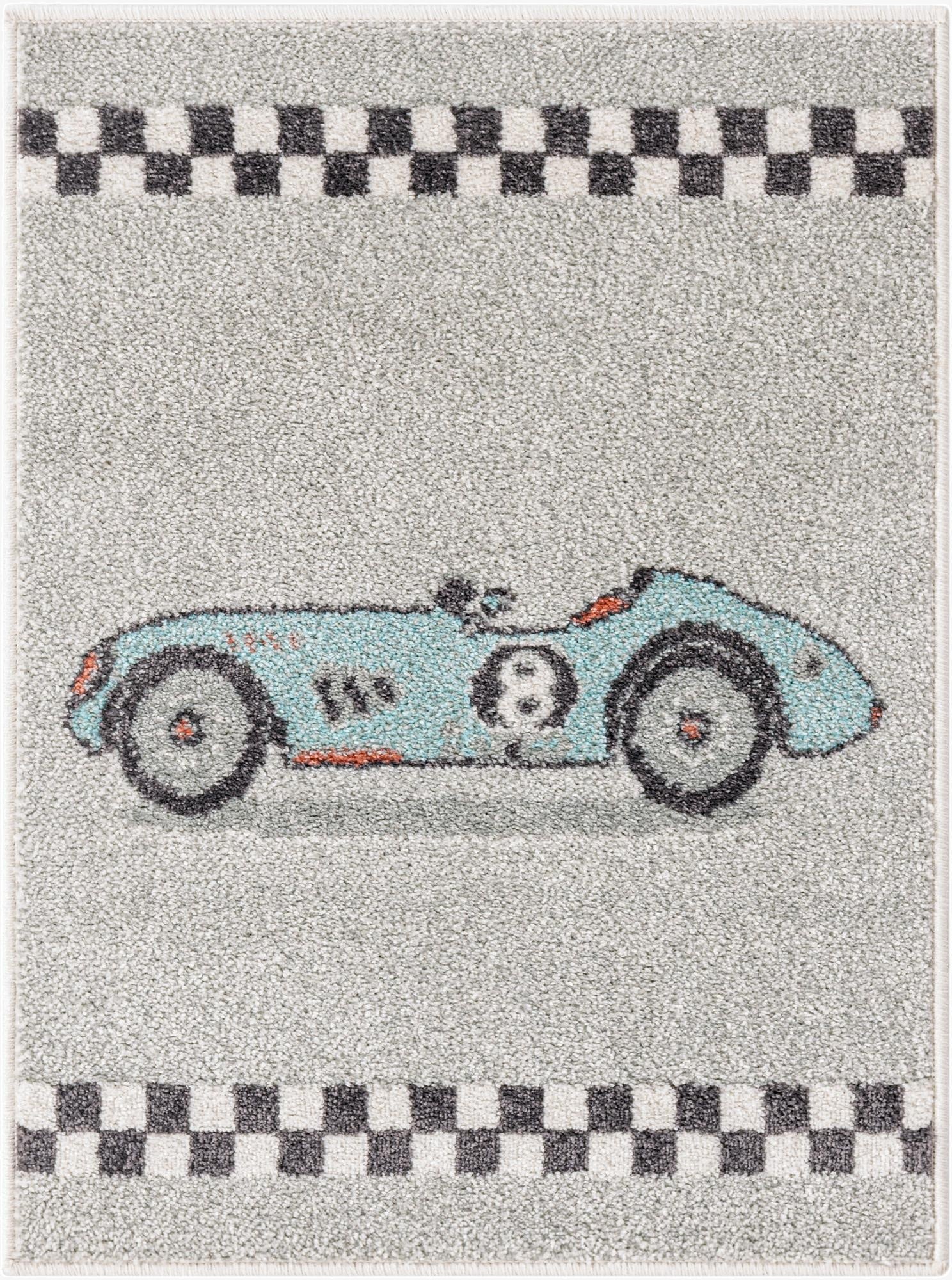  2' 2 x 3' Racecar Whimsy Kids Rug