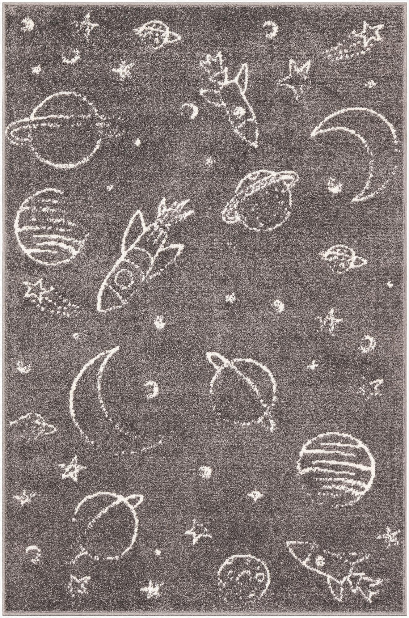  3' 11 x 5' 11 Planets Whimsy Kids Rug