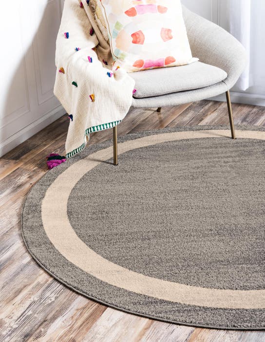 Gray 6' x 6' Angelica Round Rug | Rugs.com