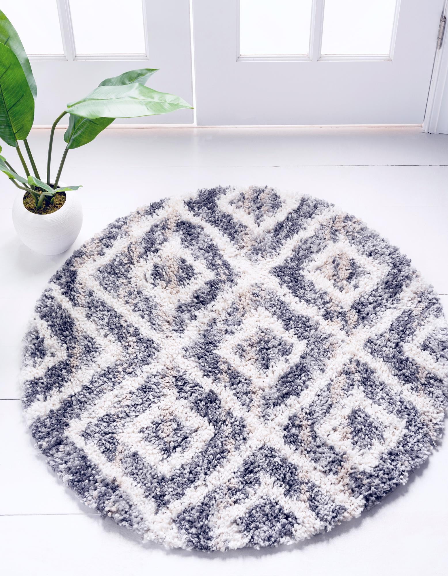  3' 3 x 3' 3 Athena Shag Round Rug