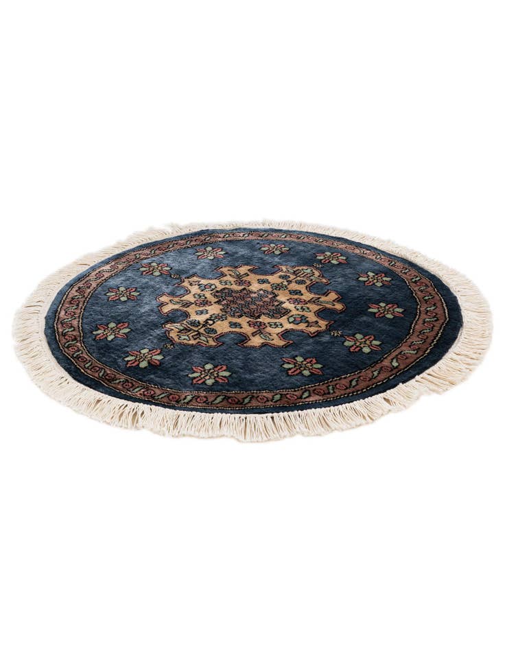 Detail image of  2' 7 x 2' 8  Hand Knotted Bokhara Oriental Round Rug