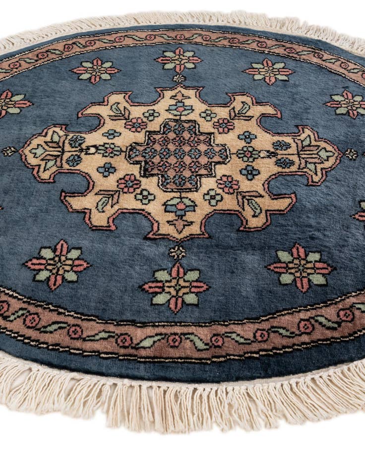 Detail image of  2' 7 x 2' 8  Hand Knotted Bokhara Oriental Round Rug
