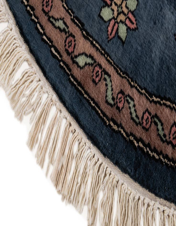 Detail image of  2' 7 x 2' 8  Hand Knotted Bokhara Oriental Round Rug