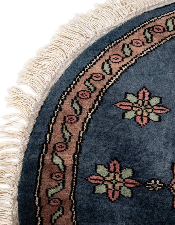 Detail image of  2' 7 x 2' 8  Hand Knotted Bokhara Oriental Round Rug