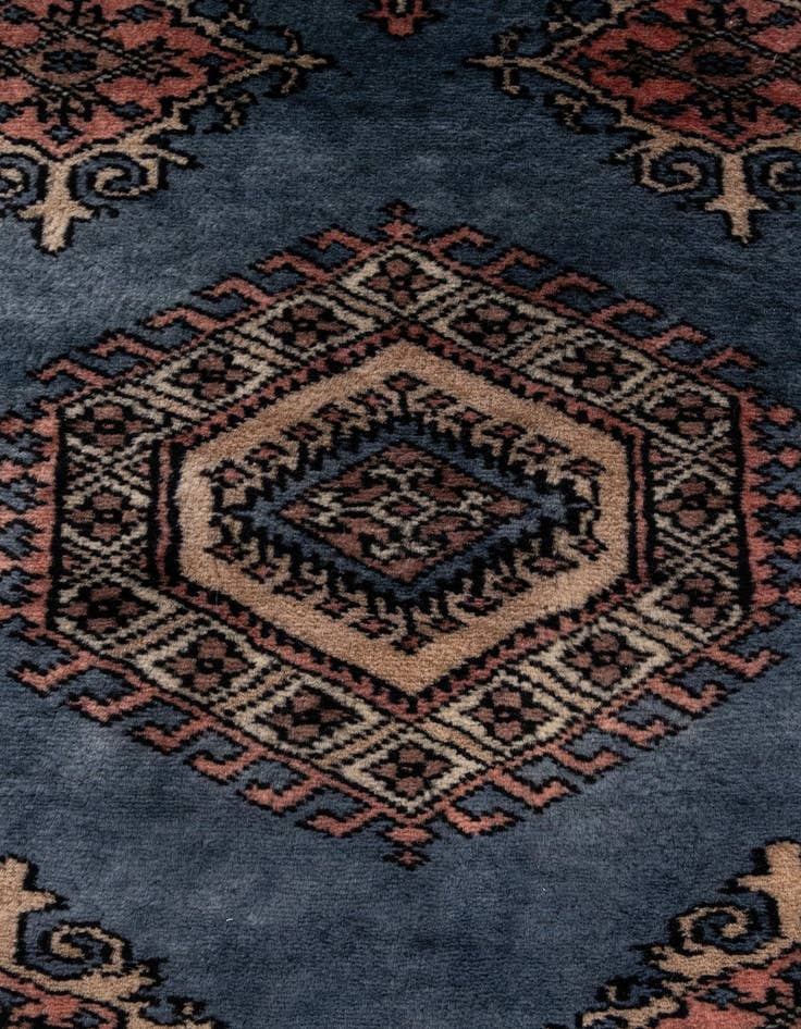 Detail image of  3' 1 x 3' 1  Hand Knotted Bokhara Oriental Wool Round Rug