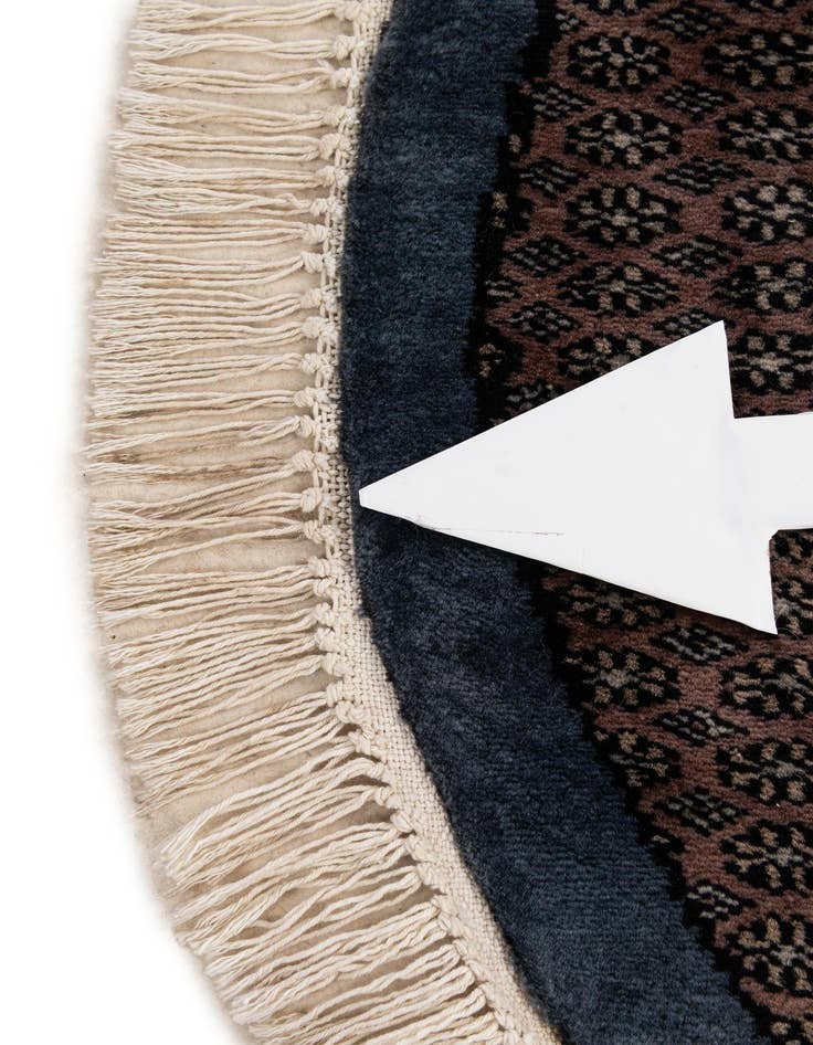 Detail image of  3' 1 x 3' 1  Hand Knotted Bokhara Oriental Wool Round Rug