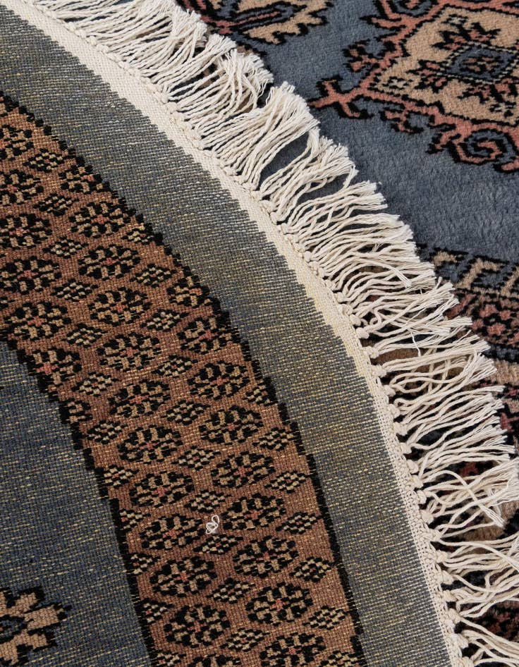Detail image of  3' x 3'  Hand Knotted Bokhara Oriental Wool Round Rug