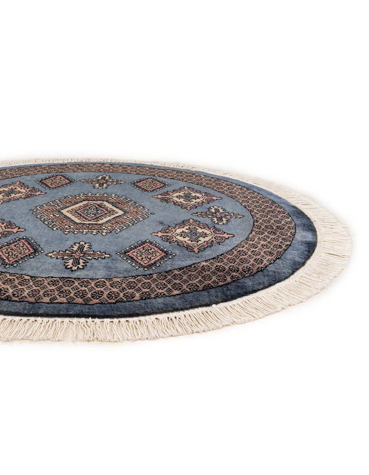 Detail image of  3' x 3'  Hand Knotted Bokhara Oriental Wool Round Rug