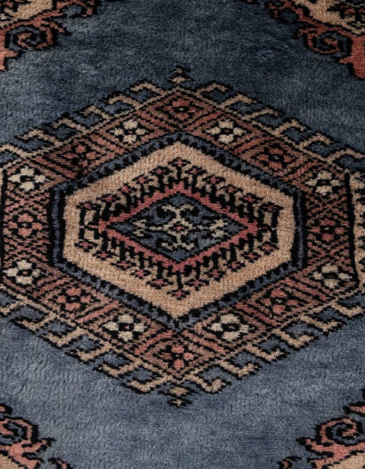 Detail image of  3' x 3'  Hand Knotted Bokhara Oriental Wool Round Rug