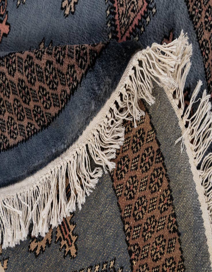 Detail image of  3' x 3'  Hand Knotted Bokhara Oriental Wool Round Rug