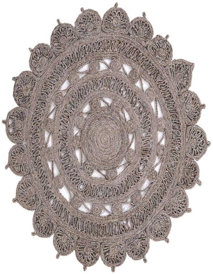 Detail image of  4' 1 x 4' 1  Hand Braided Jute Round Rug