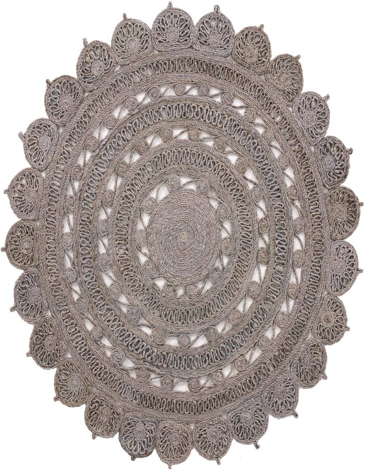 Detail image of  5' 1 x 5' 1  Hand Braided Jute Round Rug
