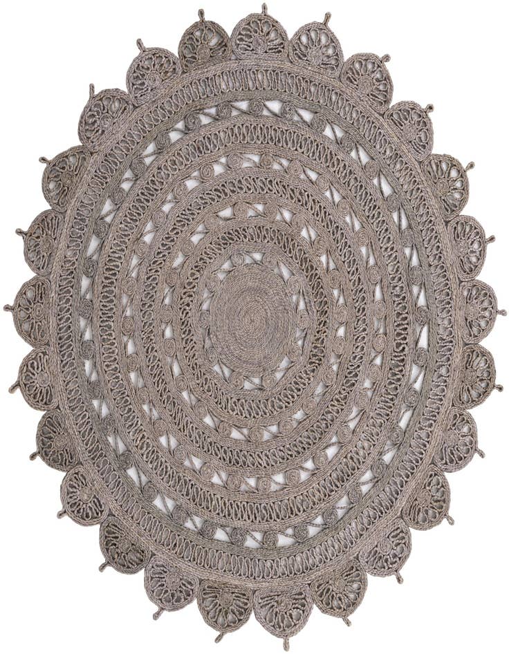 Detail image of  6' 1 x 6' 1  Hand Braided Jute Round Rug