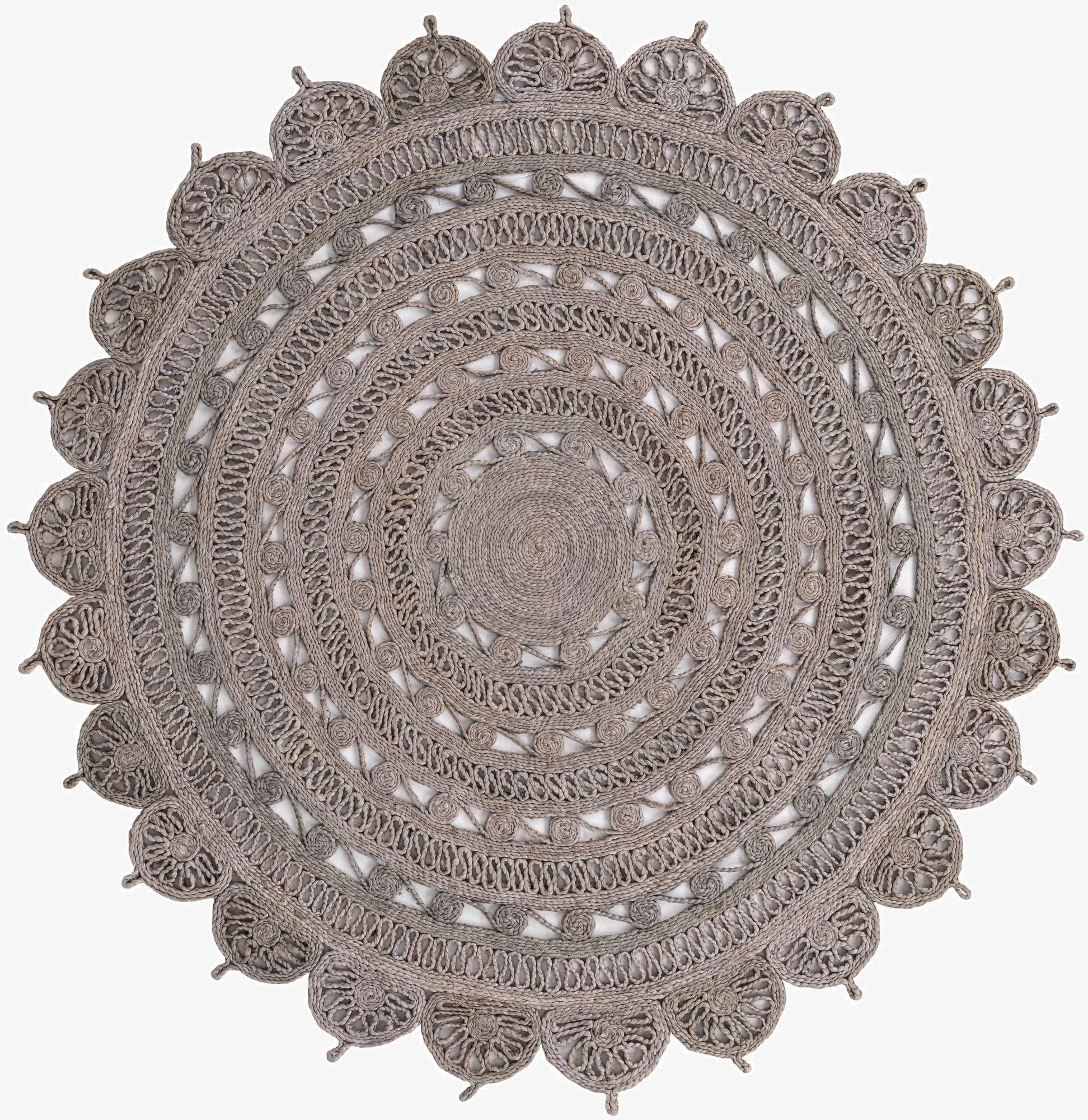  6' 1 x 6' 1  Hand Braided Jute Round Rug