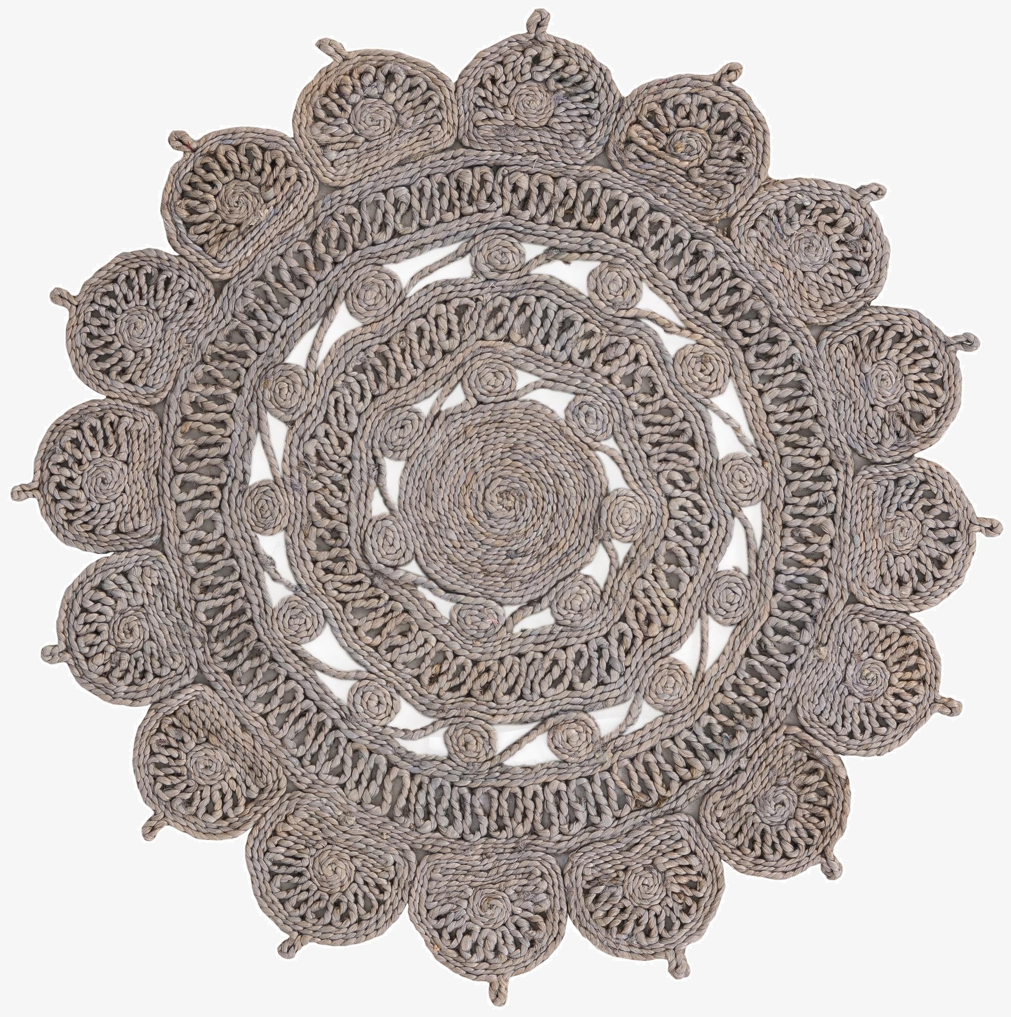  3' 1 x 3' 1  Hand Braided Jute Round Rug