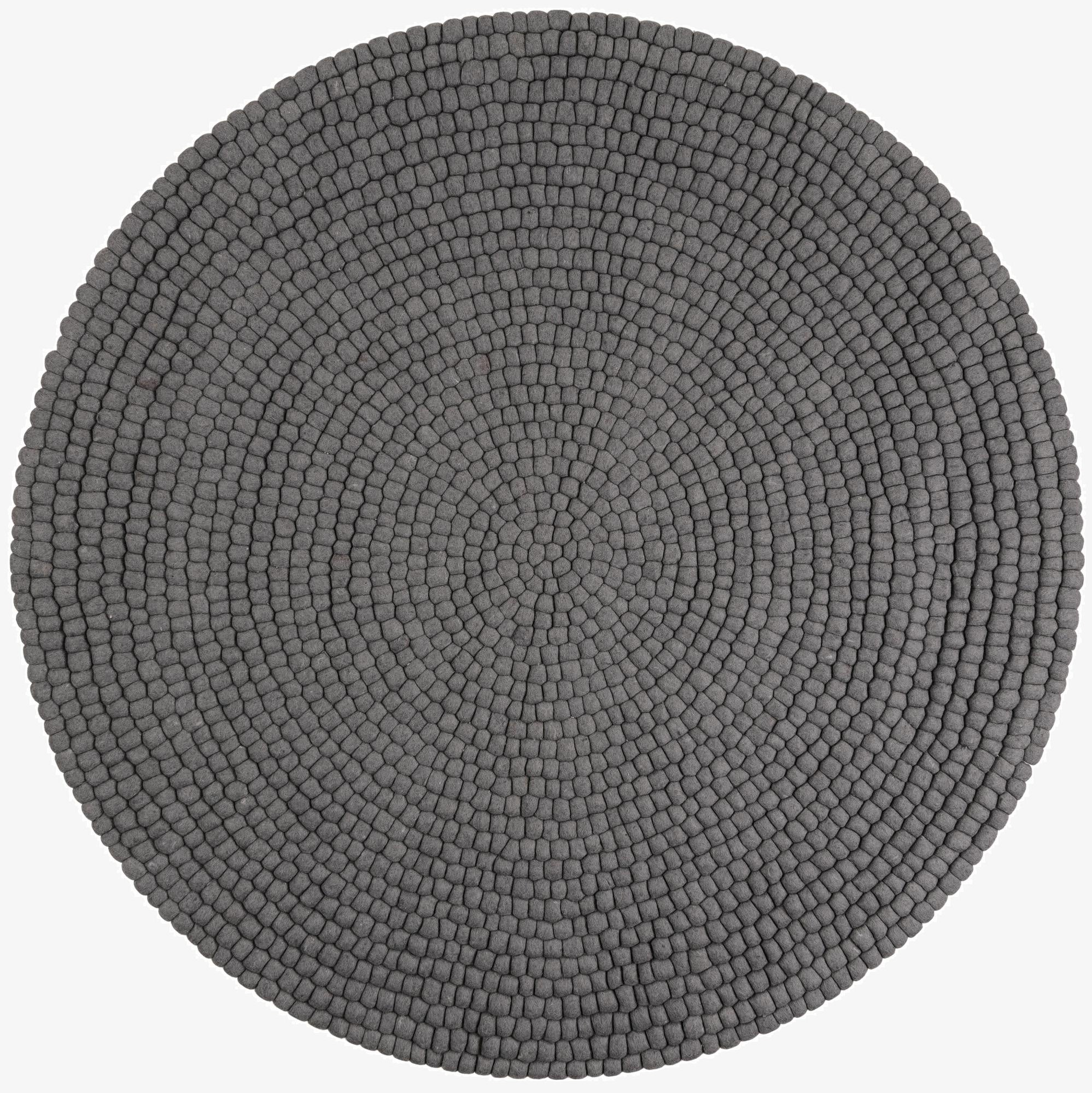  6' 1 x 6' 1 Felt Ball Wool Round Rug