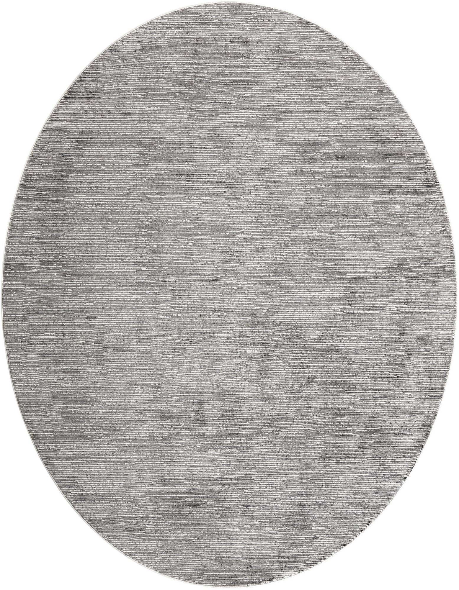 A 10-foot round gray area rug with a textured, high pile surface, suitable for indoor spaces.