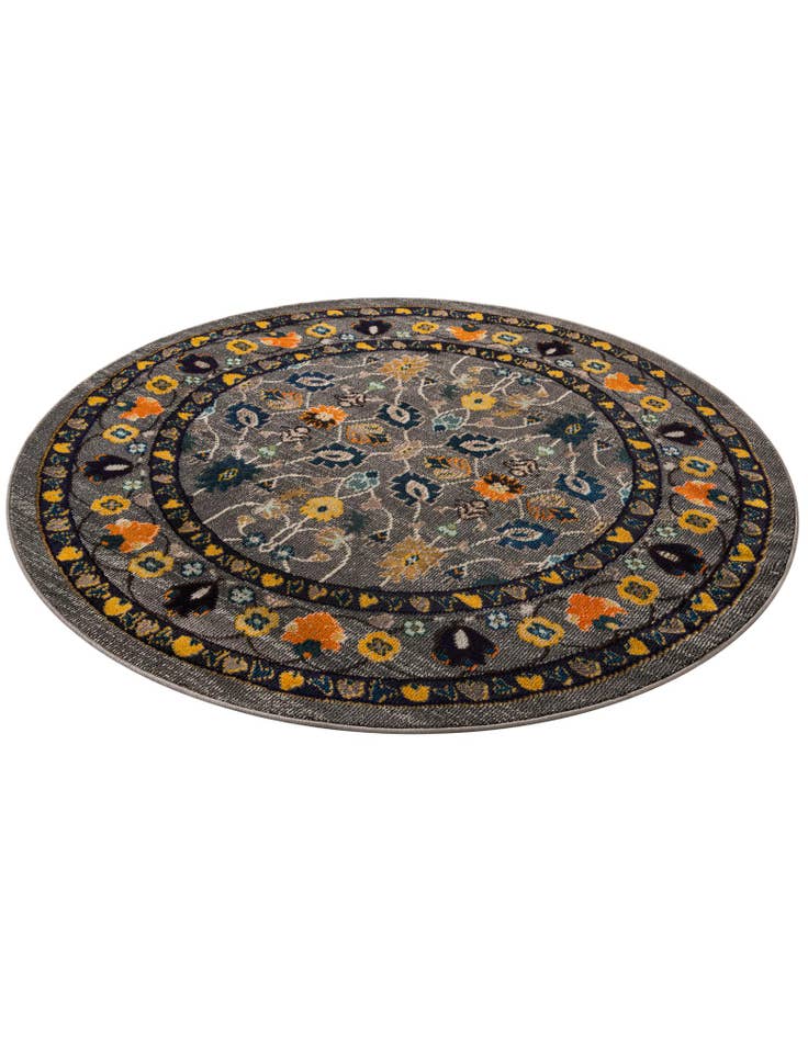 Detail image of  6' x 6'  Washable Fleur Round Rug