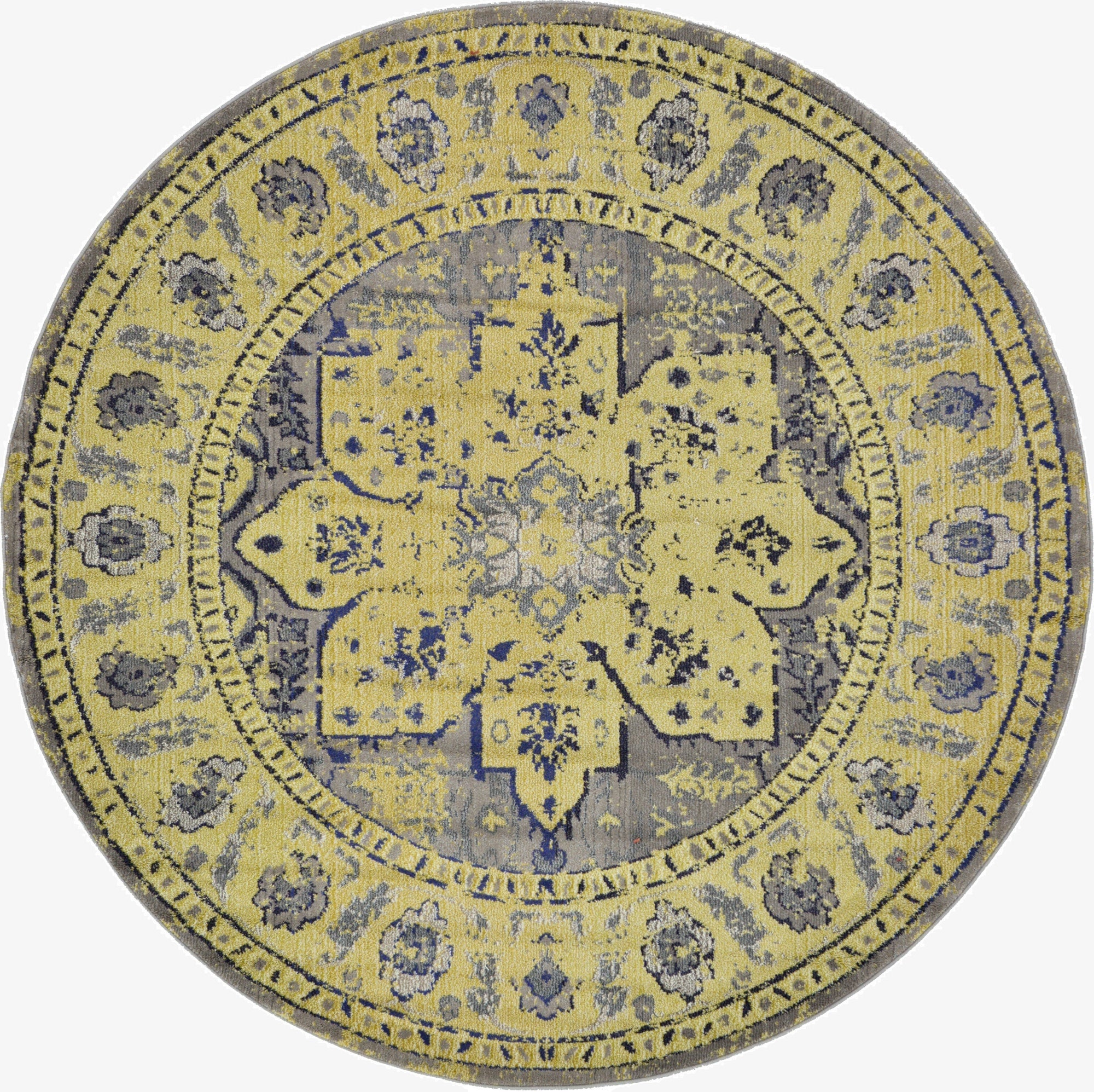  8' x 8'  Washable Fleur Round Rug