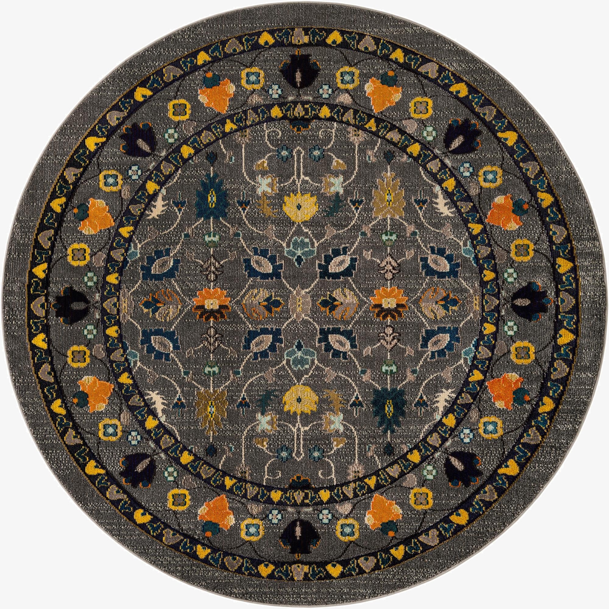  8' x 8'  Washable Fleur Round Rug