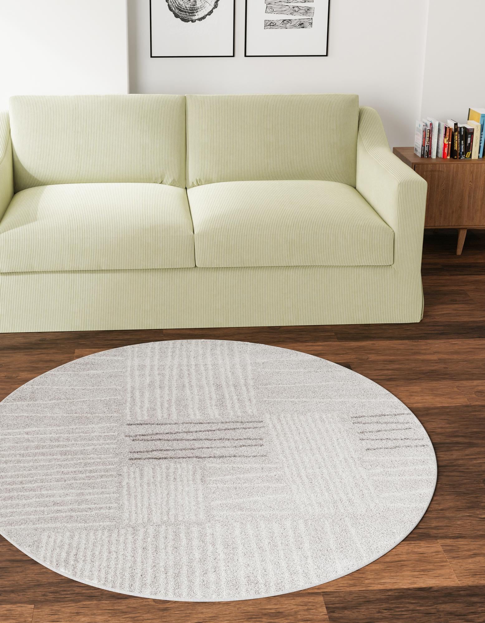 Gray 7' 10 x 7' 10 Hanahan Round Rug | Rugs.com