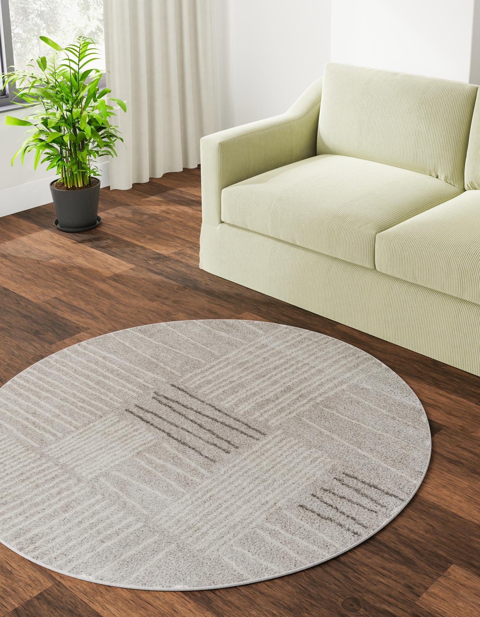 Gray 7' 10 x 7' 10 Hanahan Round Rug | Rugs.com