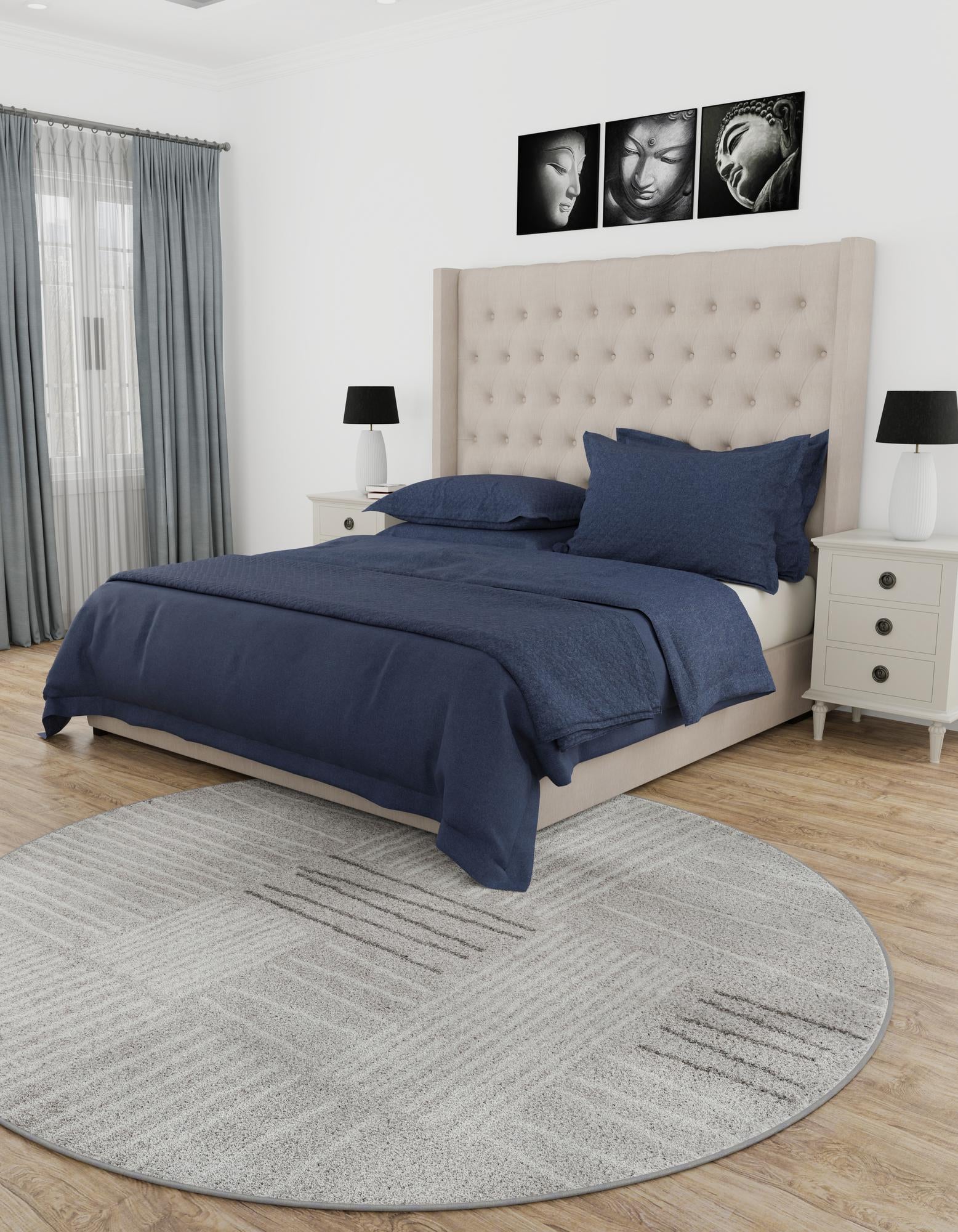 Gray 7' 10 x 7' 10 Hanahan Round Rug | Rugs.com