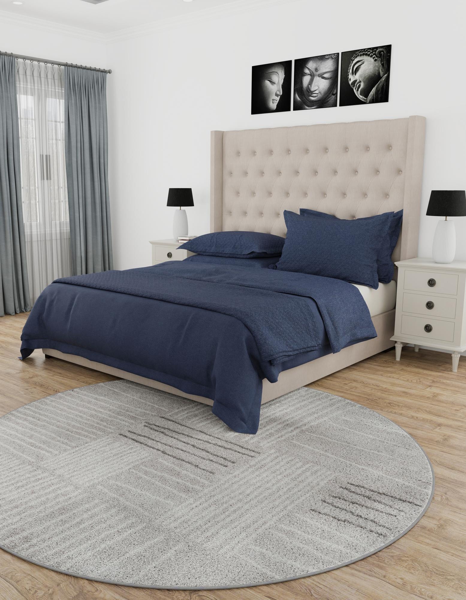 Gray 7' 10 x 7' 10 Hanahan Round Rug | Rugs.com