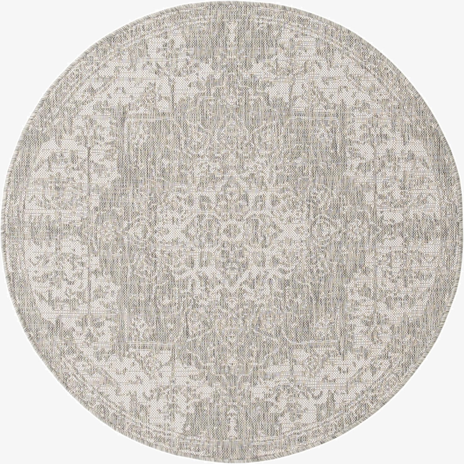  4' x 4'  Washable Jill Zarin Dubai Indoor / Outdoor Round Rug