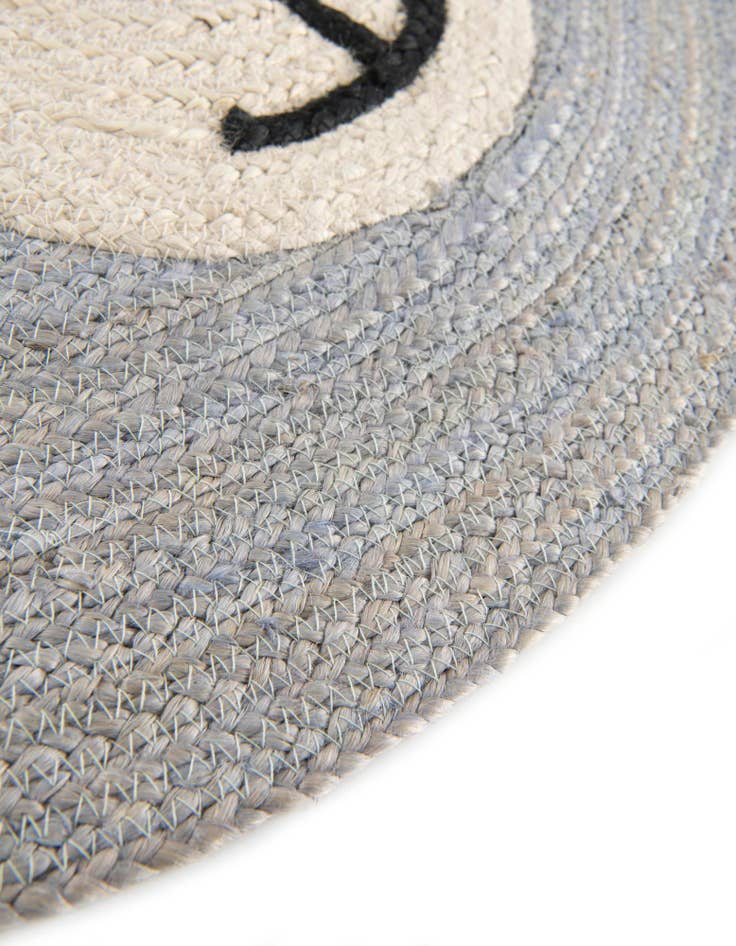 Detail image of  4' 1 x 4' 1  Hand Braided Kids Braided Jute Round Rug