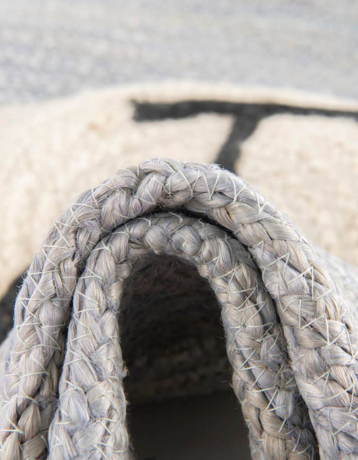 Detail image of  4' 1 x 4' 1  Hand Braided Kids Braided Jute Round Rug