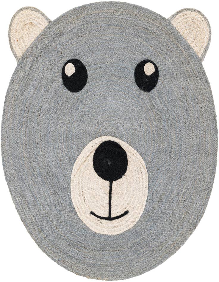 Detail image of  4' 1 x 4' 1  Hand Braided Kids Braided Jute Round Rug